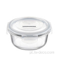 Borossilicate Glass Redond Food Storage com tampas plásticas